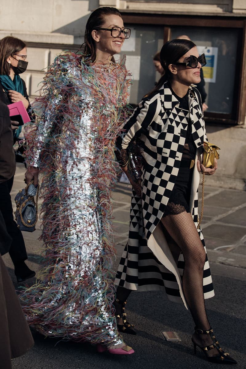 Paris Fashion Week Street Style Fall/Winter 2022 FW22 looks miu miu dior louis vuitton balenciaga 