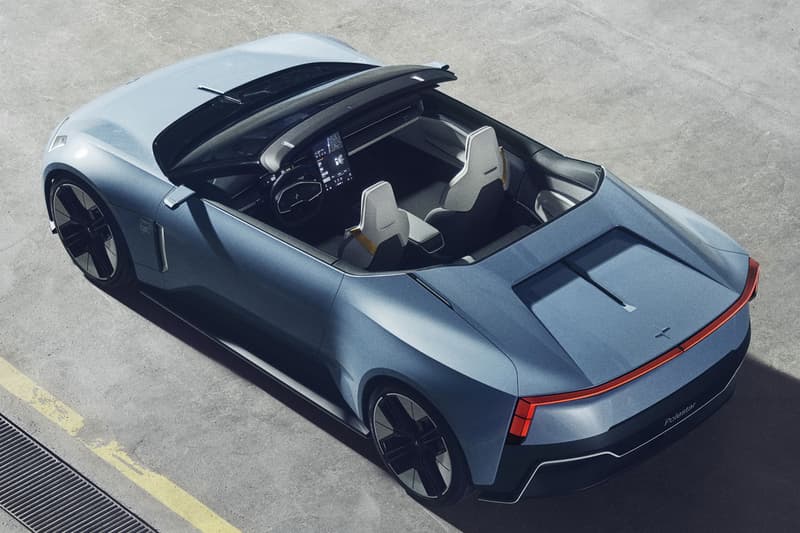 Polestar O2 Convertible Concept Flying Drone autonomous follows car 2 door roadster sportscar ev electric vehicle mobility infotainment editing release info