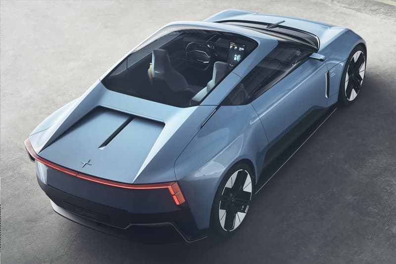 Polestar O2 Convertible Concept Flying Drone autonomous follows car 2 door roadster sportscar ev electric vehicle mobility infotainment editing release info