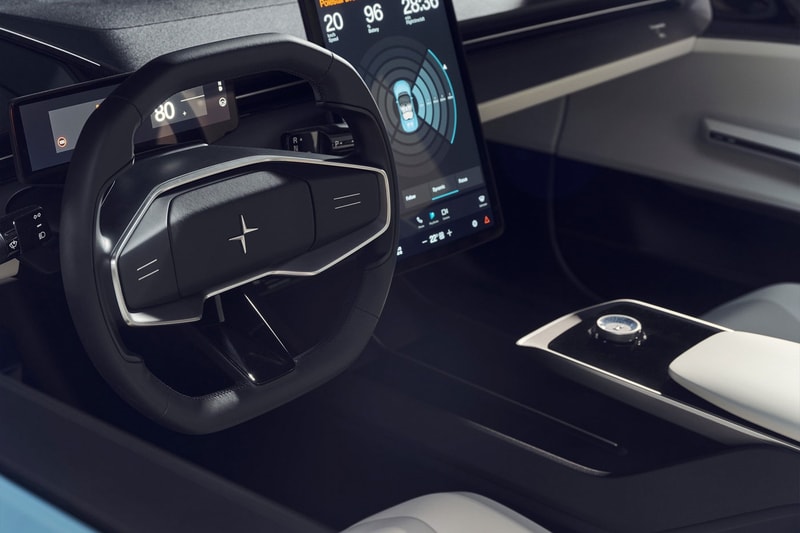 Polestar O2 Convertible Concept Flying Drone autonomous follows car 2 door roadster sportscar ev electric vehicle mobility infotainment editing release info