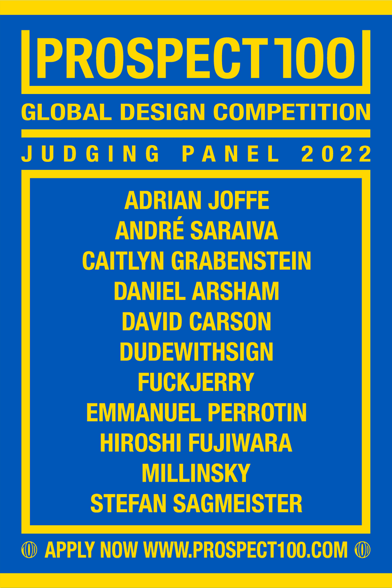 PROSPECT 100 Global Design Competition NFT Ukraine Fundraising Support Ministry of Digital Transformation DANIEL ARSHAM, HIROSHI FUJIWARA, DAVID CARSON, STEFAN SAGMEISTER, DUDEWITHSIGN, MILLINSKY, EMMANUEL PERROTIN, FUCKJERRY