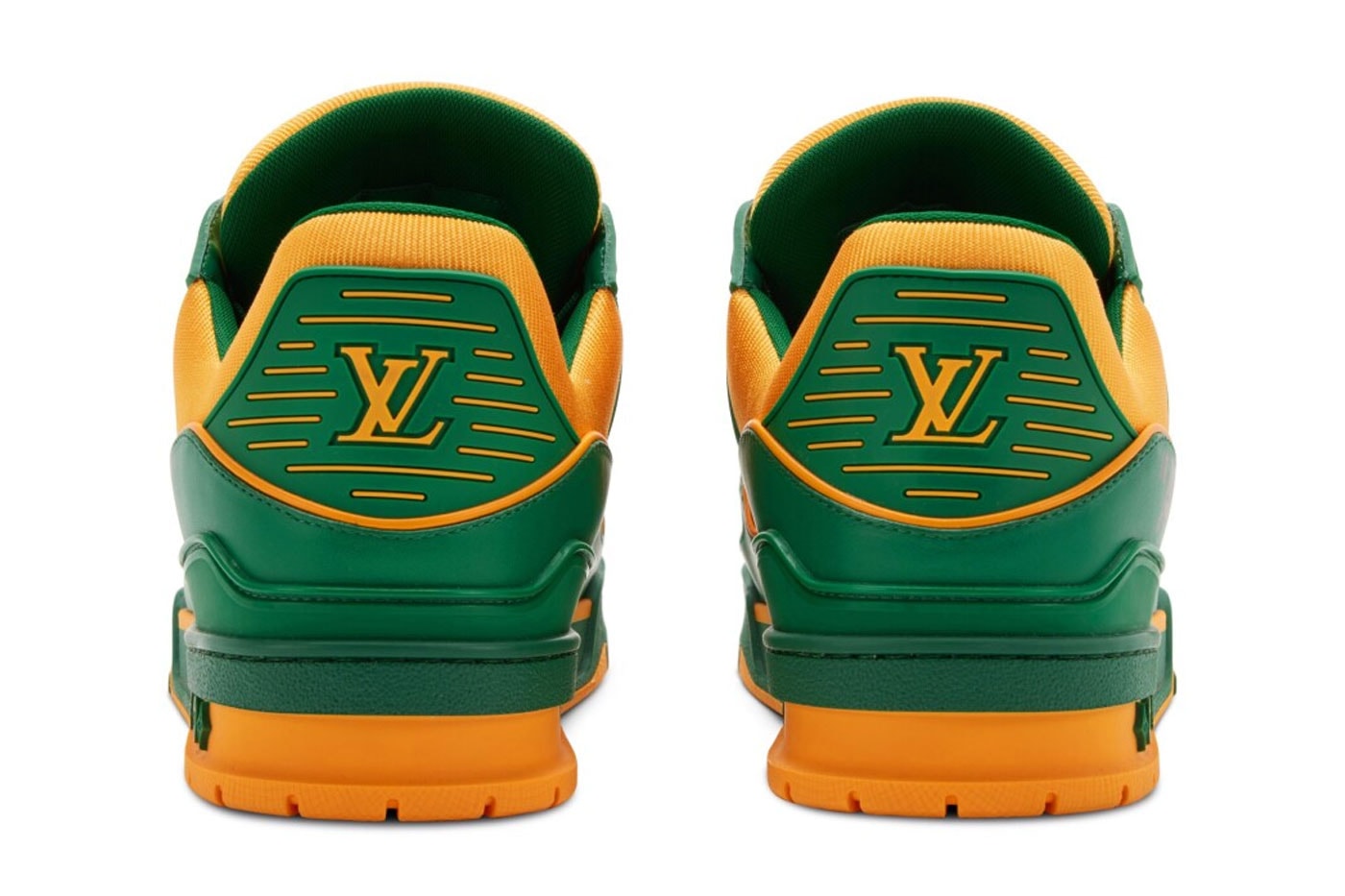 Sotheby's Auctions a Pair of Virgil Abloh Signed and Designed Louis Vuitton "LV Trainer" size 10.5 luxury footwear sneakers french conglomerate