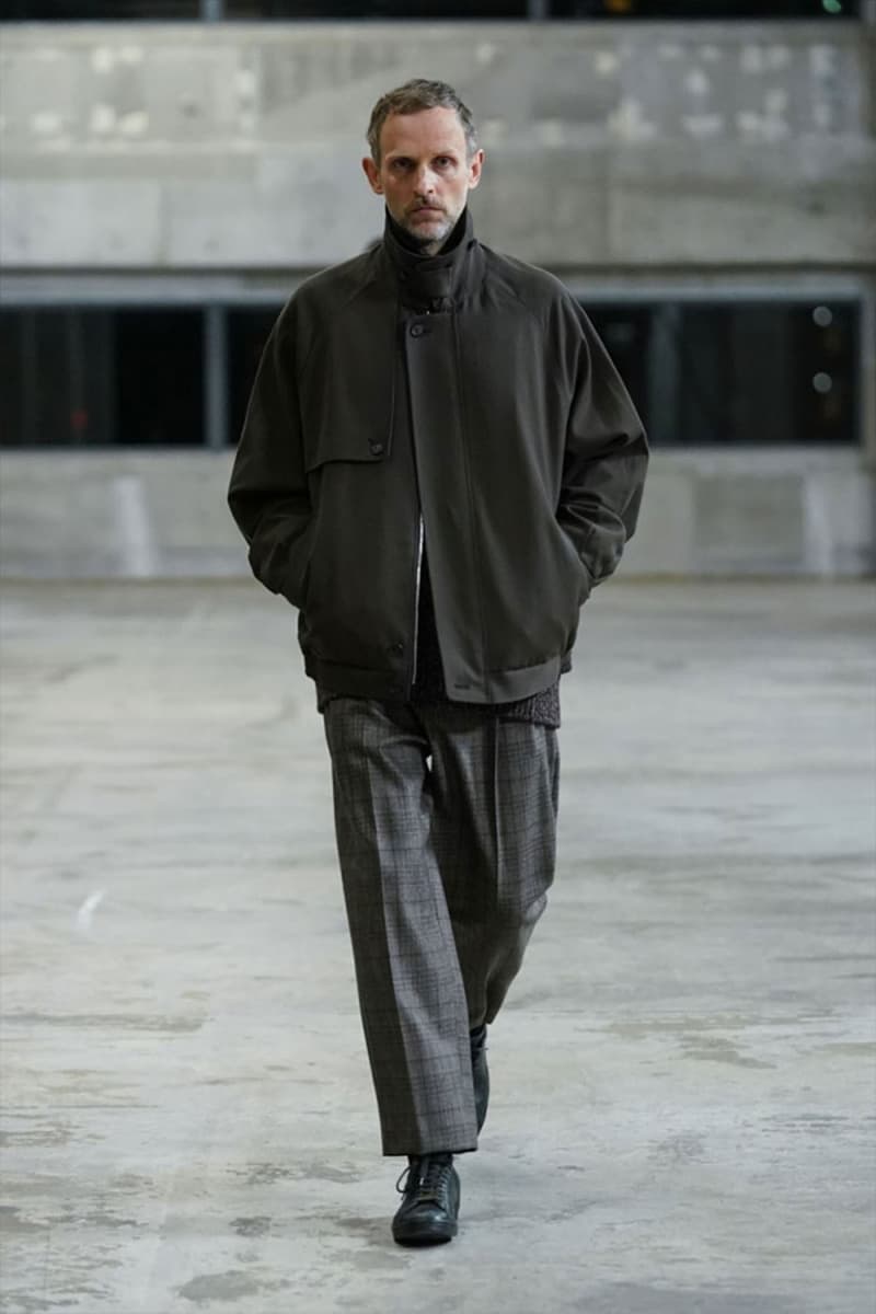 stein autumn fall winter 2022 fw22 kiichiro asakawa 2016 continuous perspective black dark blue grey mohair trench coats down jackets runway show images