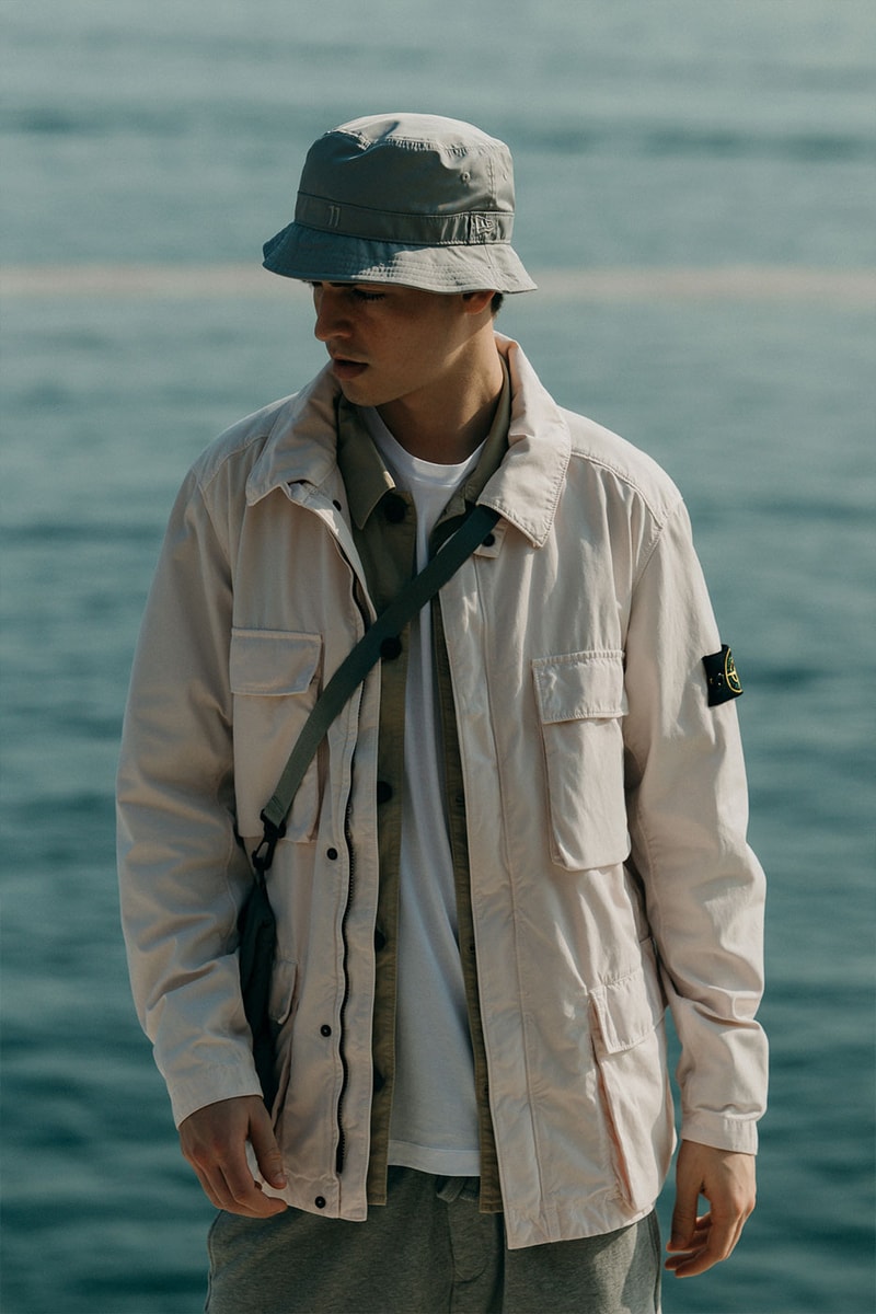 Stone Island SS22 Marina Shadow Project New Arrivals HBX Release Info Price Buy 3 Layer Gore Tex Vest Jacket Cargo Reef Camo Cardigan Caps Belt Pouches Shorts