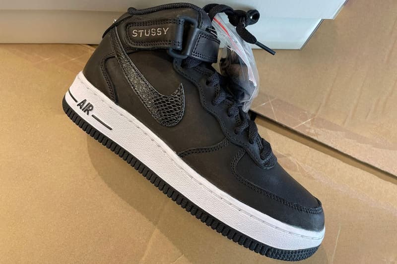 Stüssy stussy nike af1 x Nike Air Force 1 Mid "Black" First Look | HYPEBEAST