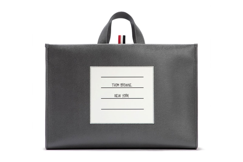 Thom Browne Spring 2022 New Arrivals HBX Release Info Buy Price Leather Goods Cardholder Square Tote Shorts Sweatpants Sweatshirt Suit Classic Wool Cotton Bucket Hat Socks Neck Tie