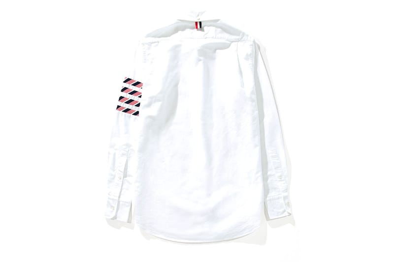 Thom Browne White Rolled Cuff Trousers