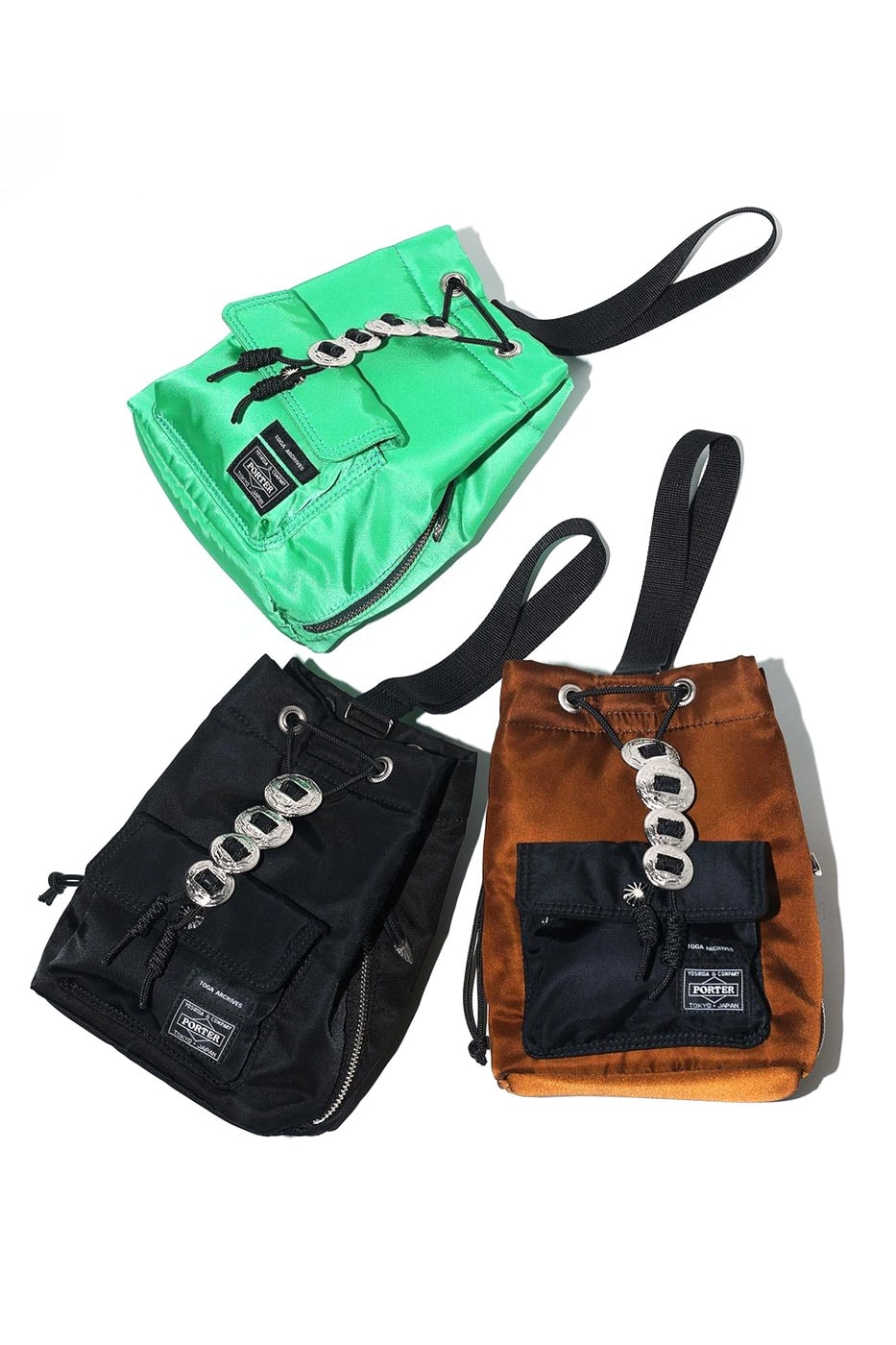 Toga Porter bags string backpack packable bag cross body string backpack concho buckles release info date price 