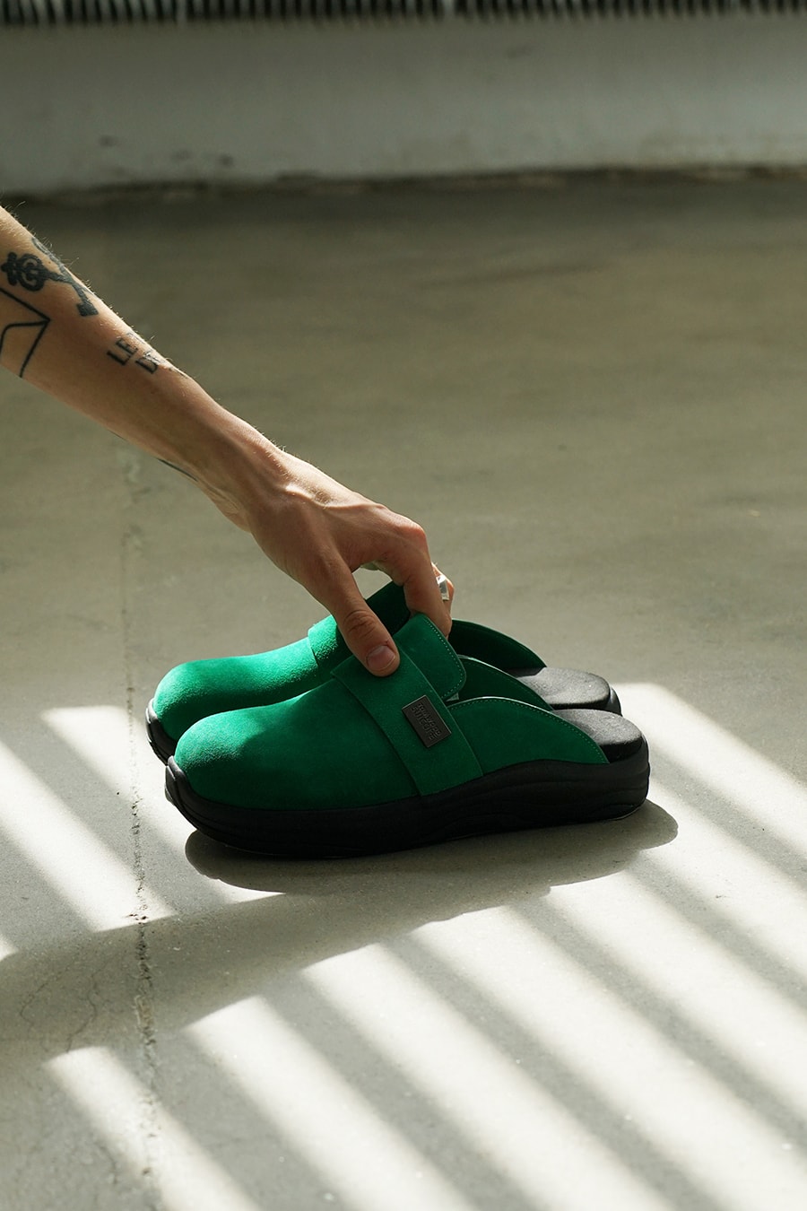 Tom Wood x Suicoke Vega Sandal Makö Clog Collaboration Custom Shoe New Release Information Olive Green Sunshine Yellow Black Green Leather Suede