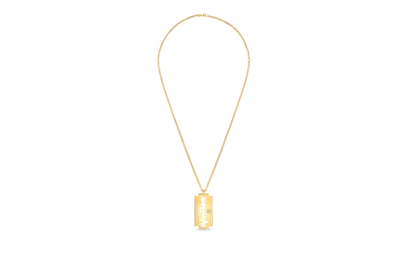 Virgil Abloh Louis Vuitton Blade Pendant Yellow Gold & Diamond dimebag Darrell Pantera diamonds gold LV necklaces 