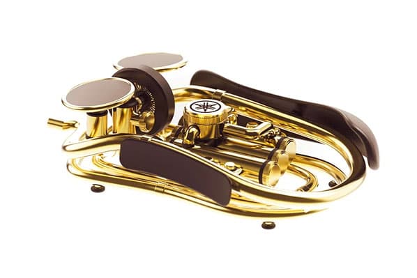 Yamaha Motorcycle Instrument-Inspired Computer Mice trombone trumpet brass valves engine black gold images release info