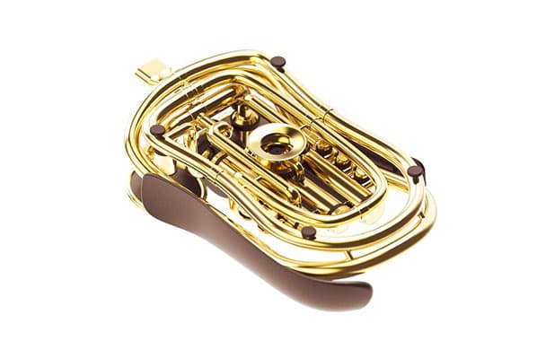 Yamaha Motorcycle Instrument-Inspired Computer Mice trombone trumpet brass valves engine black gold images release info