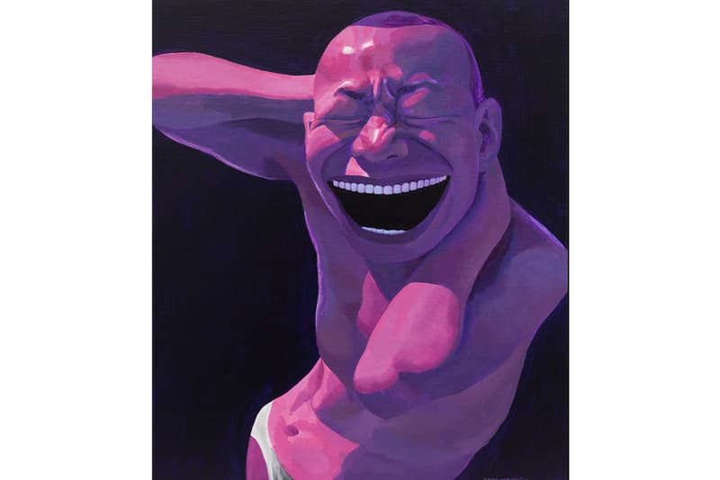 Yue Minjun Tang Contemporary Art Flowers Paintings