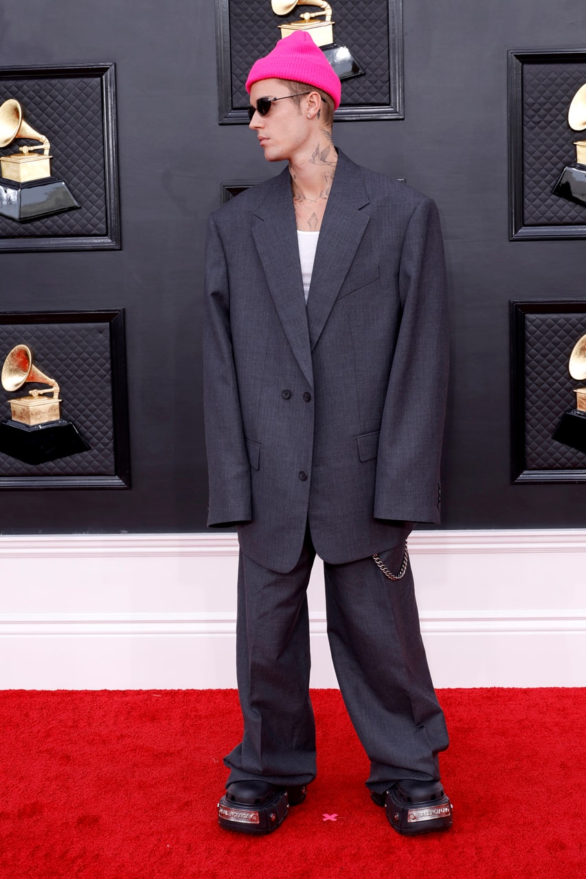 2022 GRAMMYs Red Carpet Fashion Mens Bare Chest Pearls and Luxe Street Style