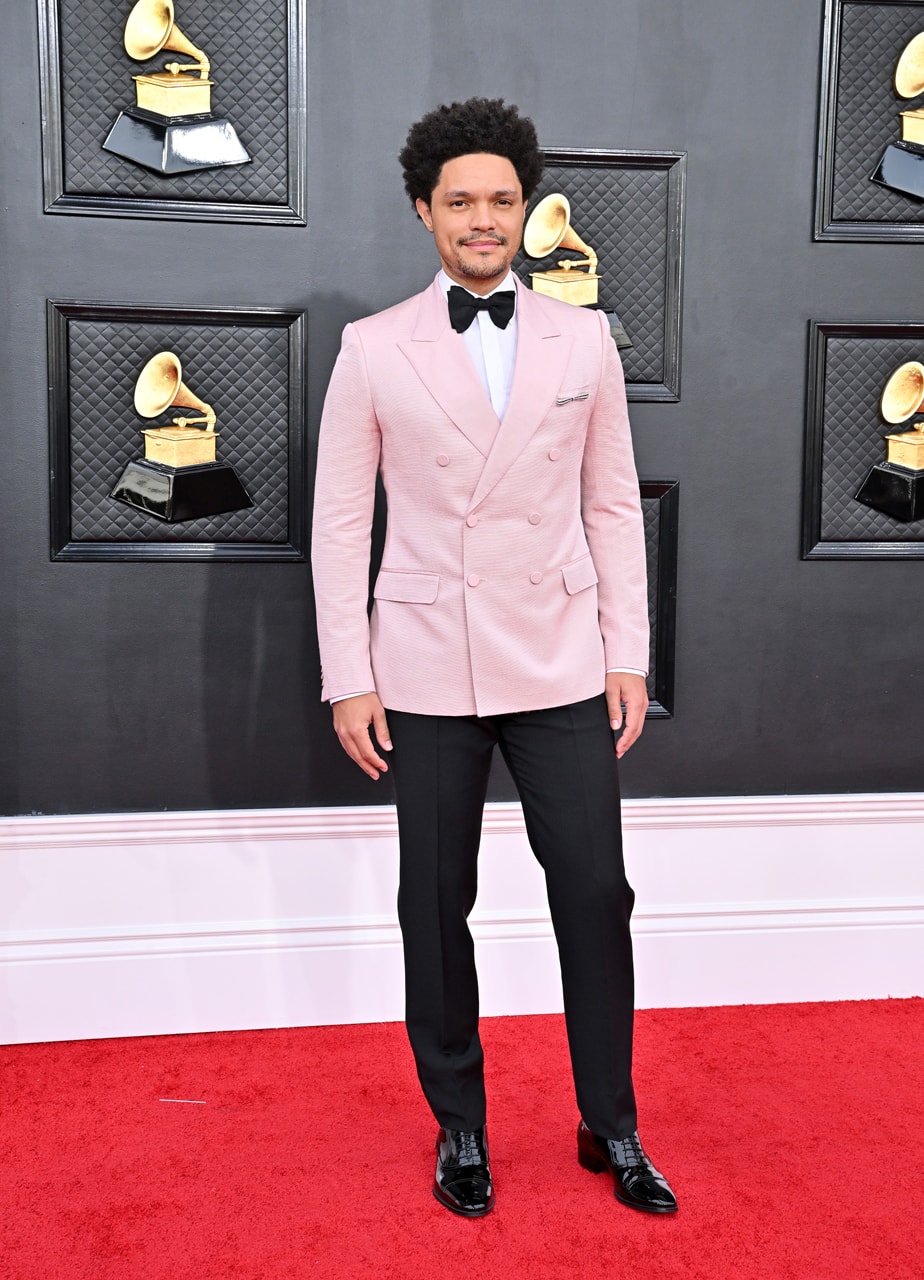 2022 GRAMMYs Red Carpet Fashion Mens Bare Chest Pearls and Luxe Street Style