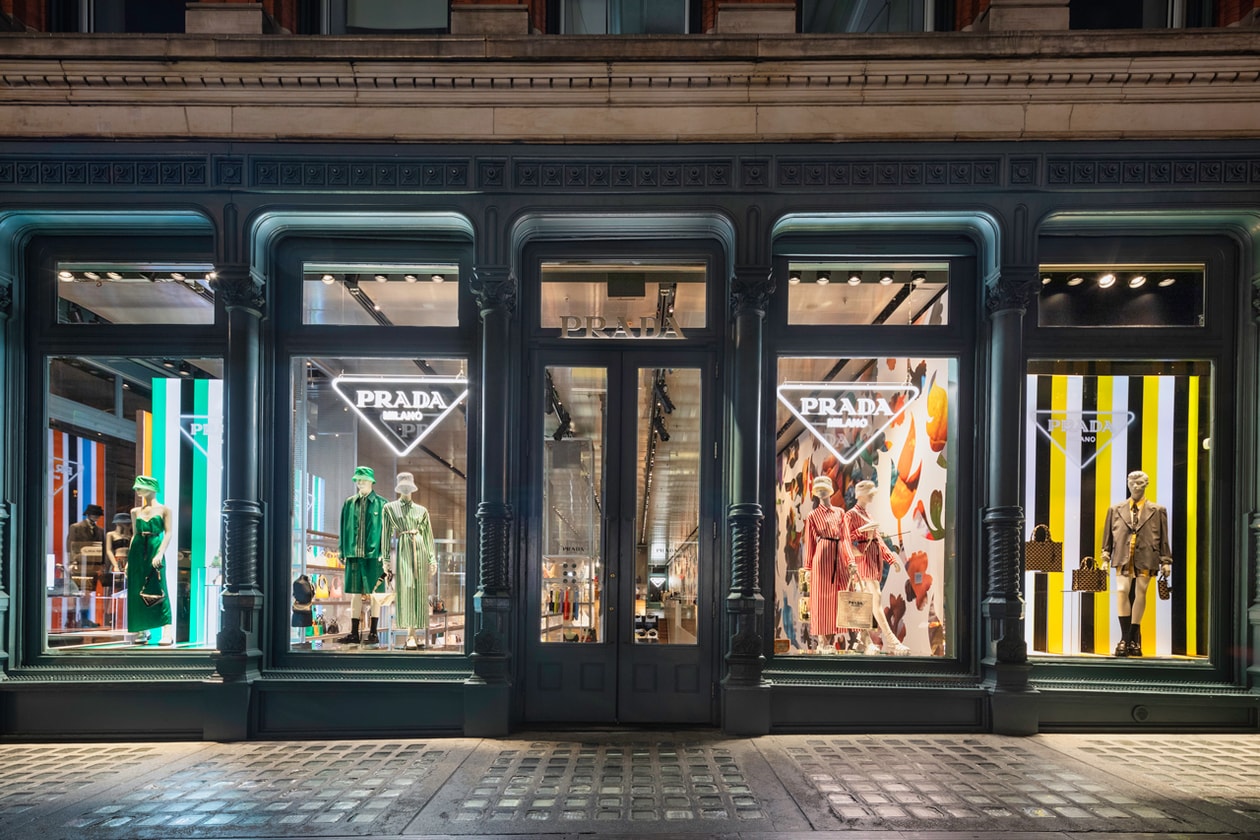 Prada Tropico Window Light Installation Broadway Store Wisdom Emily Yang Kaye Emily Segal NFT Cryptocurrency Bergdorf Goodman Vacation Spring Summer Window Pop-Ups Pop Art Neon Geometric Illuminate K-HOLE