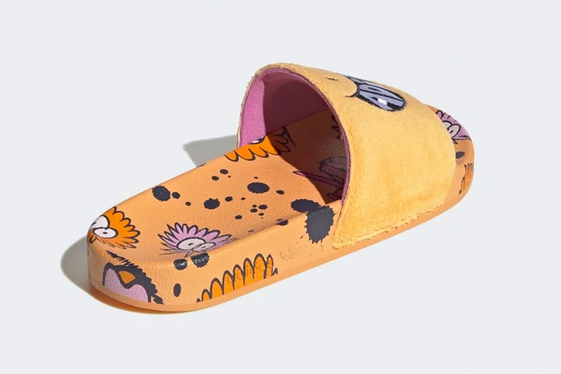 Adidas and Kevin Lyons Join Forces to Release the Summer Ready Adilette Slides pop art cartoon colorful monsters equality pride month lgbtqia inclusivity international woman's day signature