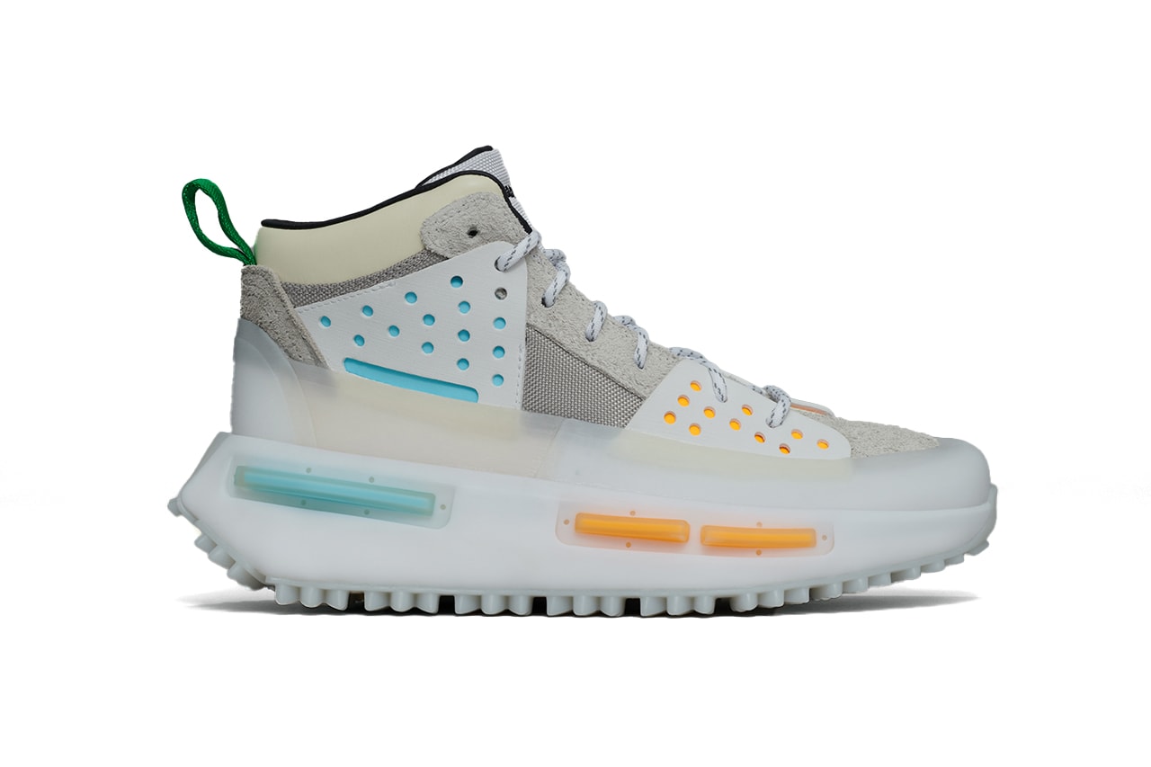 Pharrell x adidas Hu NMD S1 RYAT "White" Details White Black Hiking High Top Blue Orange