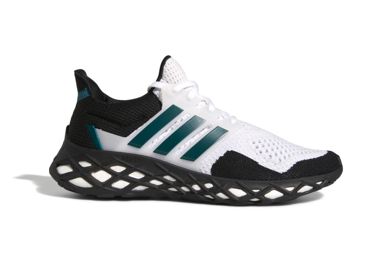 adidas UltraBOOST Web DNA Cloud White / Legacy Teal / Core Black GZ1593 Primeblue Primeknit Release Information BOOST Three Stripes