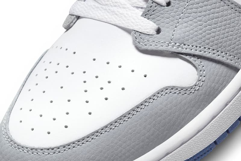 Air Jordan 1 Low Is Set to Release in "True Blue" Colorway elephant print DM1199-140 swoosh sneakers jordan brand nike michael jordan air jordan 3