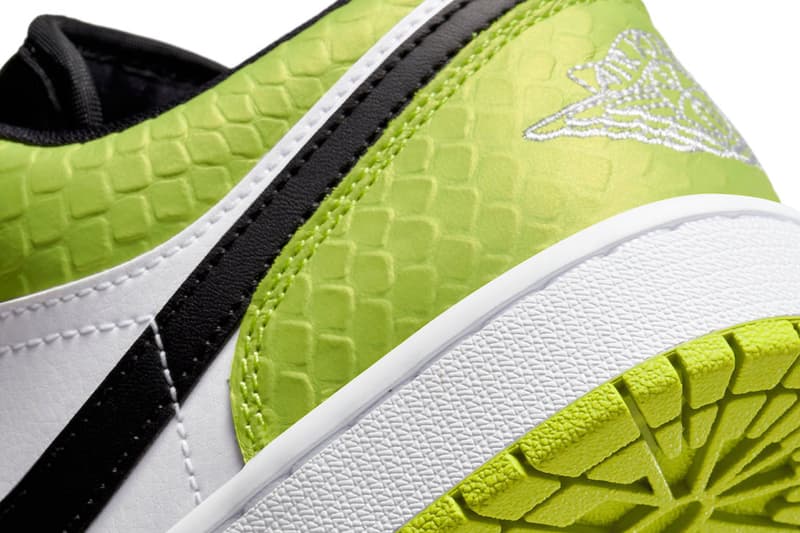 Air Jordan 1 Low Vivid Green Snakeskin Official Look Release Info DX4446-301 Date Buy Price 