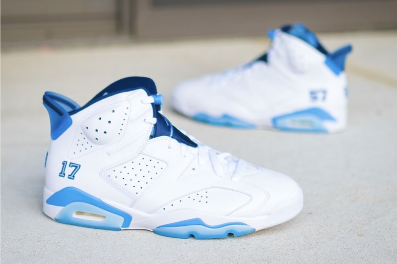 Air Jordan 6 UNC 2017 NCAA Champions PE Images English Sole Michael Jordan University of North Carolina Tar Heels