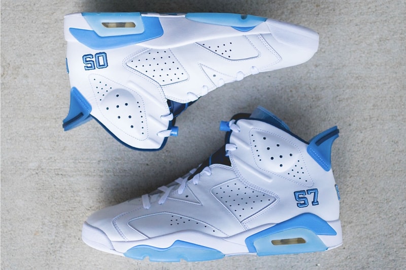 Air Jordan 6 UNC 2017 NCAA Champions PE Images English Sole Michael Jordan University of North Carolina Tar Heels