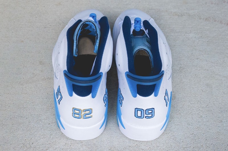Air Jordan 6 UNC 2017 NCAA Champions PE Images English Sole Michael Jordan University of North Carolina Tar Heels