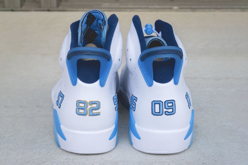 Air Jordan 6 UNC 2017 NCAA Champions PE Images English Sole Michael Jordan University of North Carolina Tar Heels