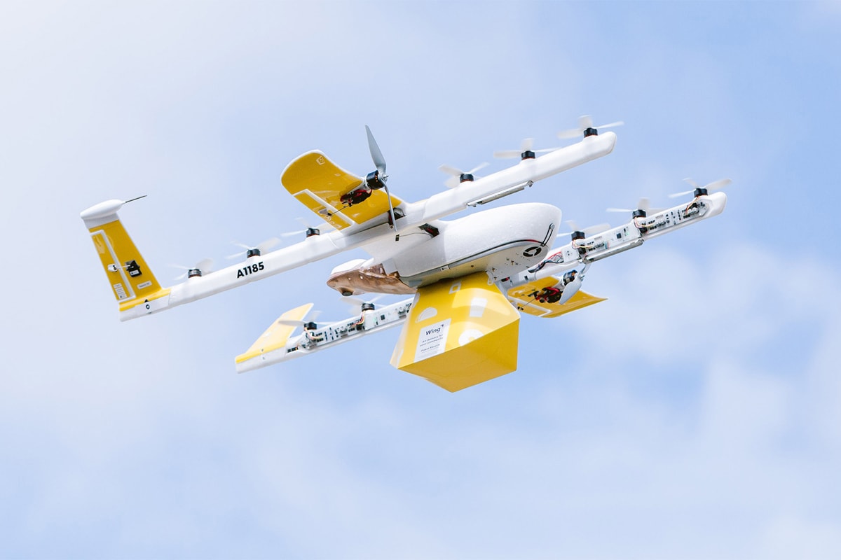 alphabet wing google drone delivery service packages courier dallas fort worth 