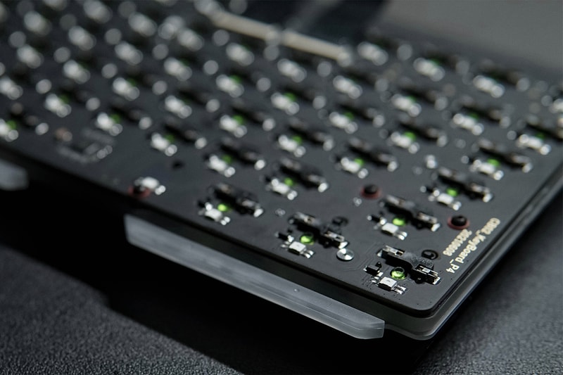 angry miao custom built keyboard kiwi tkc switches cyberboard terminal led panel digital rain the matrix 