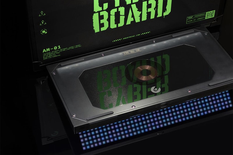 angry miao custom built keyboard kiwi tkc switches cyberboard terminal led panel digital rain the matrix 