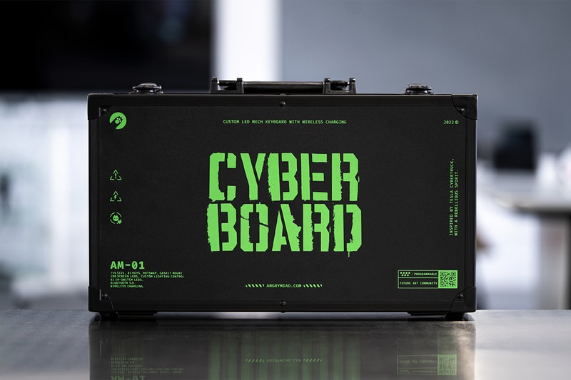 angry miao custom built keyboard kiwi tkc switches cyberboard terminal led panel digital rain the matrix 