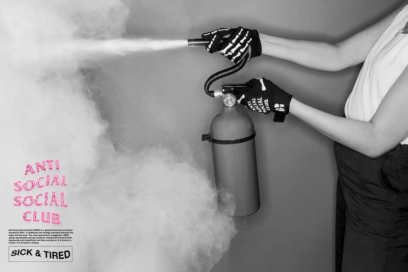 Anti Social Social Club SS22 SICK & TIRED Collection Lookbook Release Info Date Buy Price Meteorite McLaren P1 Fire Extinguisher