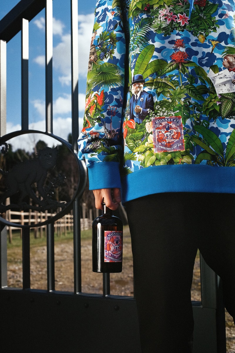bape monkey 47 summer skate capsule collection gin fashion streetwear hoodie skateboard bottle a bathing ape