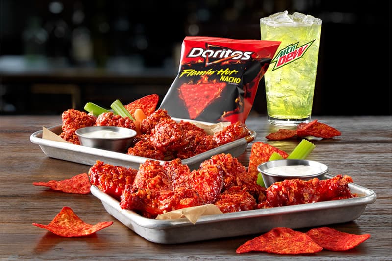 Buffalo Wild Wings Debuts New Spicy Doritos Flamin' Hot Nacho Flavor chips wings super bowl sunday nba playoffs