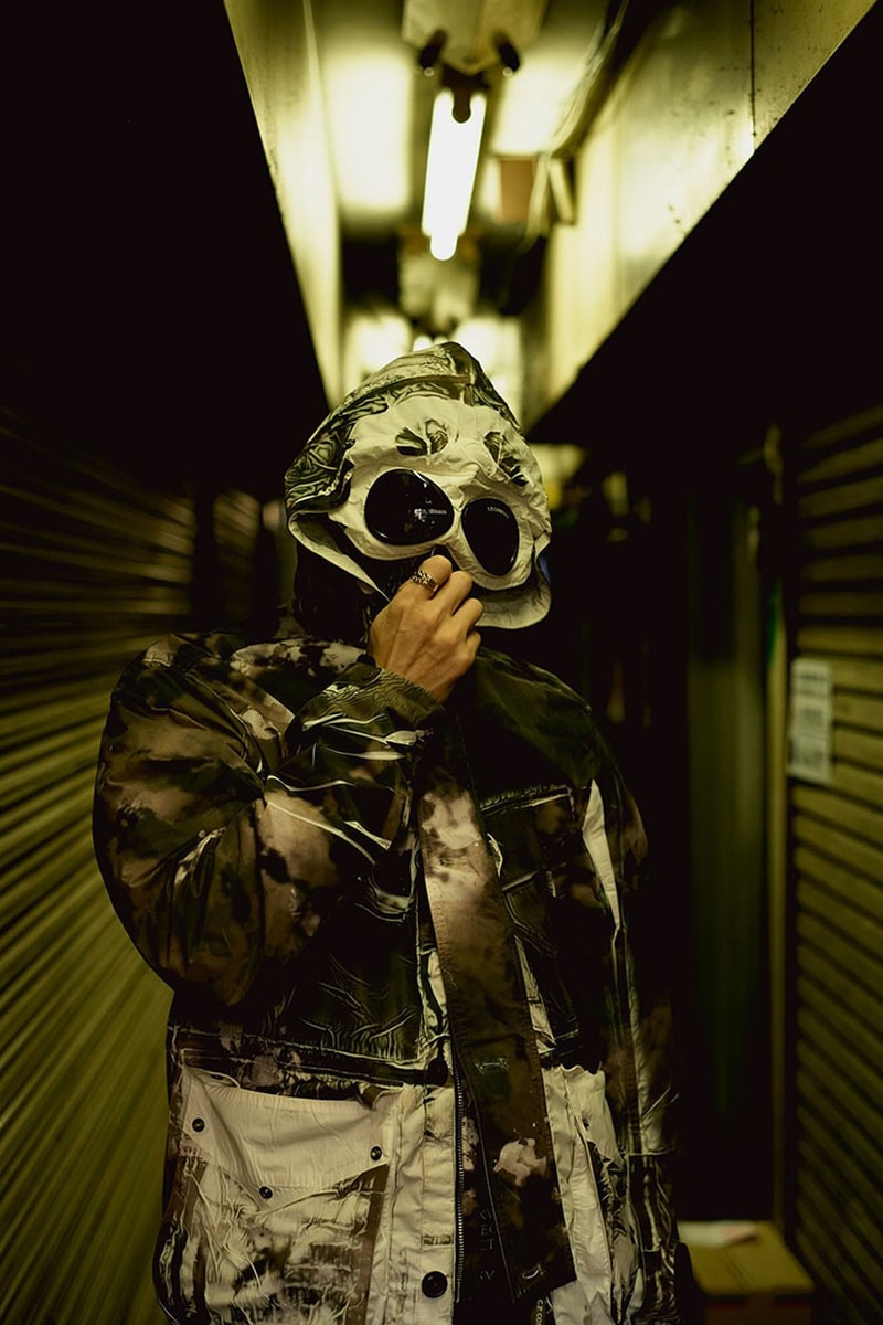 CP Company Gore tex infinium mixed tracery ss22 collection spring summer 2022 camouflage silver grey yellow goggle jacket lens waterproof sublimation release info date price