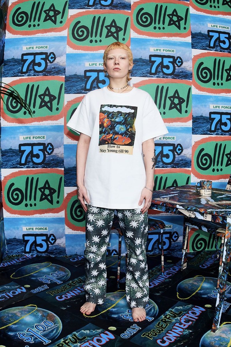 LN-CC x DRx Romanelli Stefan Meier Earth Day Capsule Produced using 100 percent deadstock fabrics zero waste zero water usage nature graphics release info date price tote bag bucket hat jeans jackets