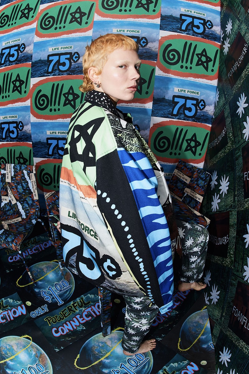 LN-CC x DRx Romanelli Stefan Meier Earth Day Capsule Produced using 100 percent deadstock fabrics zero waste zero water usage nature graphics release info date price tote bag bucket hat jeans jackets