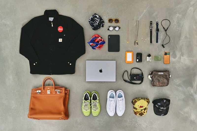 Essentials: KB Lee, Emotionally Unavailable, Peaceminusone, Stussy, Nike, Hermes Haut à Courroies, NOMA t.d., Hakusan Mayfair, Guépard GP14, O Thongthai, Goro's, EYEFUNNY, Seagate LaCie, Leica M10-P, NOCTA x Nike Hot Step, Asics x Kiko Kostadinov Gel Burz 1, Stussy x BAPE, Emotionally Unavailable x The Heart Project, Tom Sachs, Rolex Submariner, Apple Watch, Fragment Design x Beats Flex, Kevin Murphy FREE.HOLD, Byredo Gypsy Water
