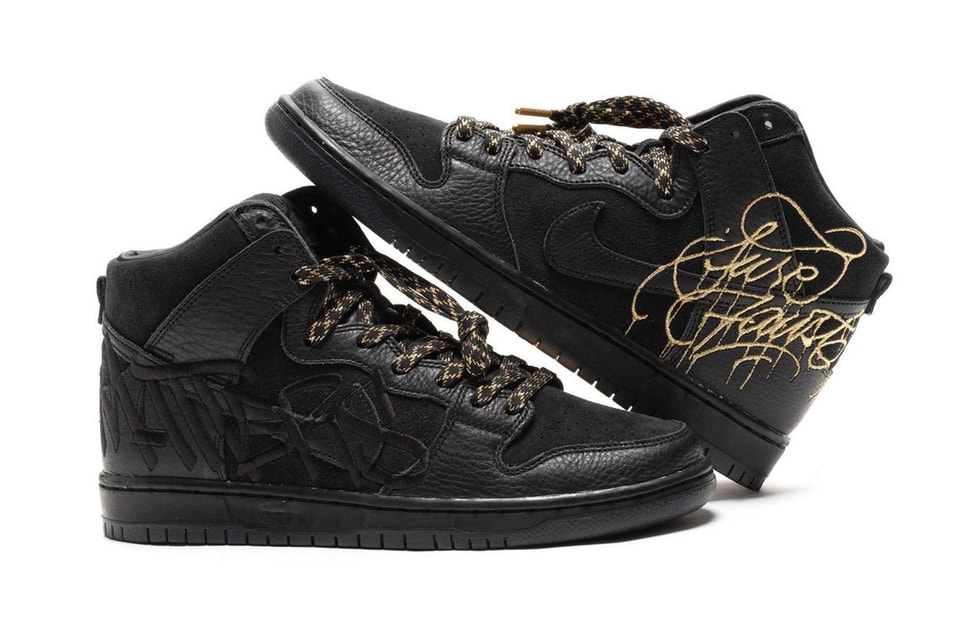 Faust nike sb leather black Nike SB Dunk High Black Gold DH7755-001 Release | HYPEBEAST