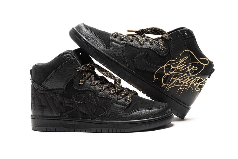 faust nike sb dunk high black gold DH7755 001 release info date store list buying guide photos price graffiti 