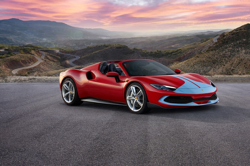 Ferrari 296 GTS V6 Hybrid Electric Italian Supercar Drop Top Convertible Car