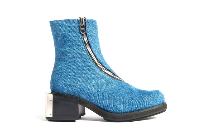 GmbH Ergonomic Riding Ankle Boots Black Pleather Blue Denim Spring Summer 2022 SS22 Machine-A London Concept Store Release Info