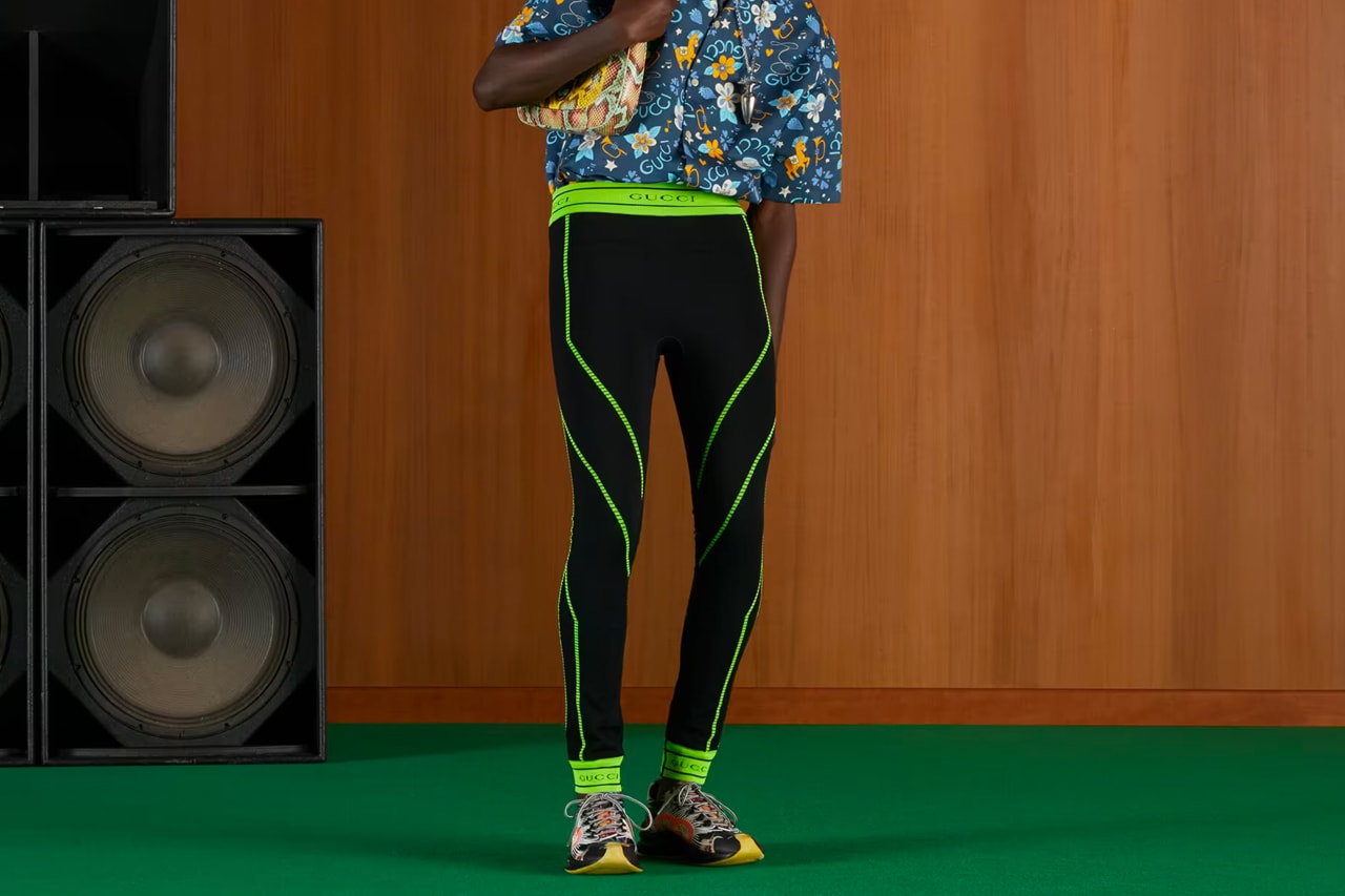 Gucci Jacquard Tubular Jersey Leggings Mens Sportswear Alessandro Michele Love Parade Show Pre Fall 2022 Runway Show Piece