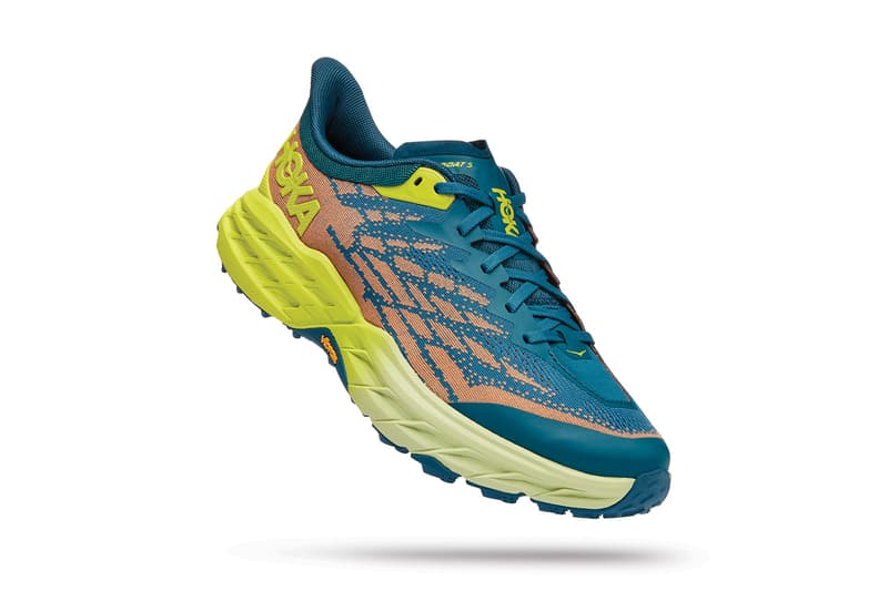 HOKA ONE ONE Speedgoat 5 Release Information trail shoe sneaker Blue Coral/Evening Primrose