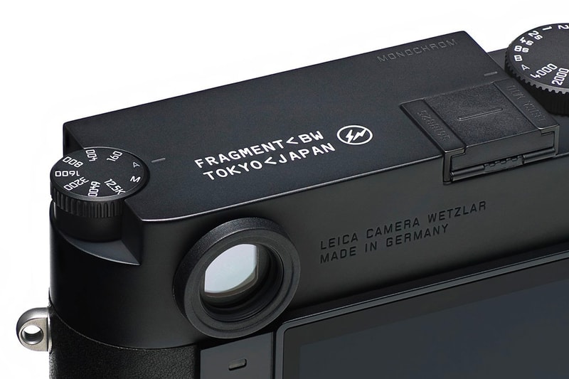 Leica cameras Hiroshi Fujiawara fragment design m10 monochrome q2 cowhide leather black thunderbolt logo