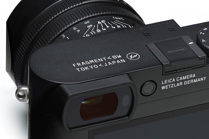 Leica cameras Hiroshi Fujiawara fragment design m10 monochrome q2 cowhide leather black thunderbolt logo