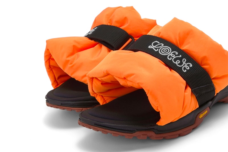 Eye/LOEWE/Nature Pleated Slide Nylon Vibram Technical Slip On Jonathan Anderson Spring Summer 2022 Orange Pink Black Neon