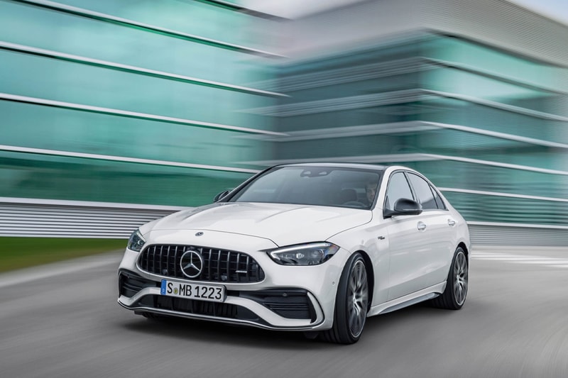 mercedes amg 2023 c43 sedan 402 horsepower inline four turbocharged engine nanoslide formula 1 technology 